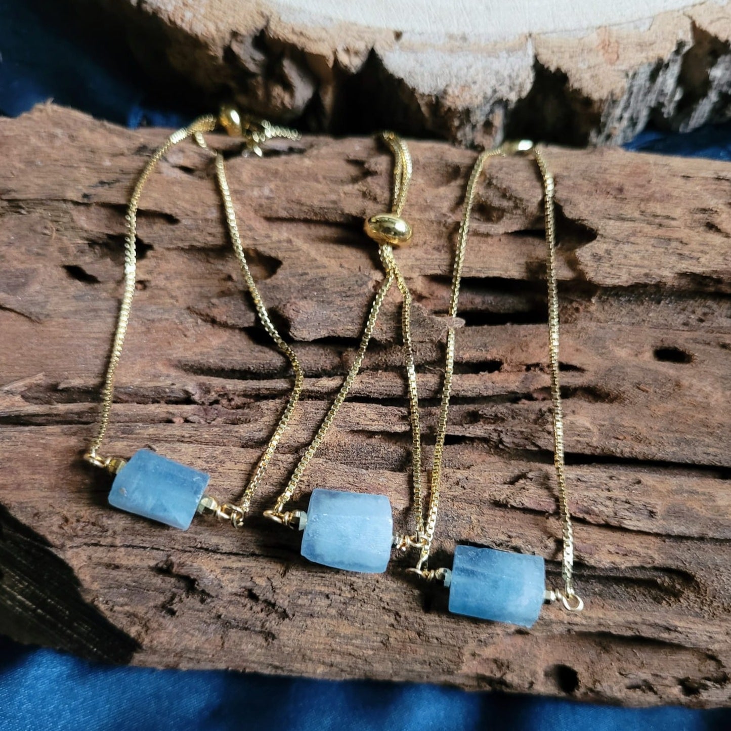 Aquamarine Adjustable Minimalist Bracelet