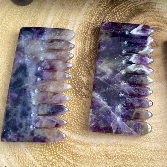 Dream Amethyst Gua Sha Massage Comb 10cm