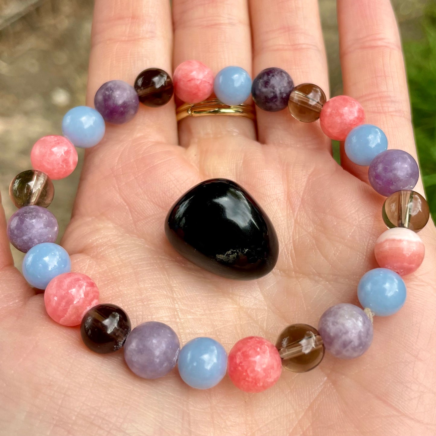 Grief and Loss Support Beaded Bracelet 🖤👼💗