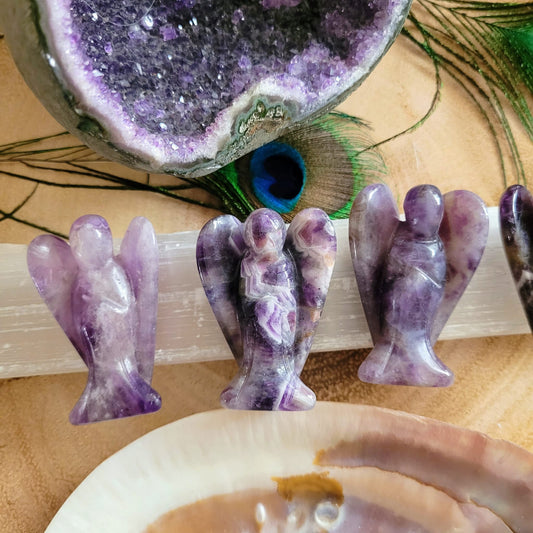 Amethyst Carved Angel 2 Inches