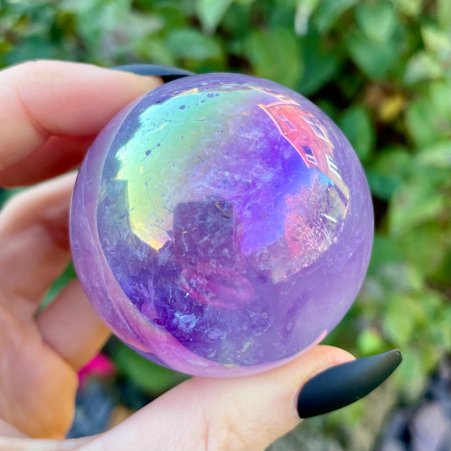 Aura Amethyst Sphere With Stand 🔮🌈