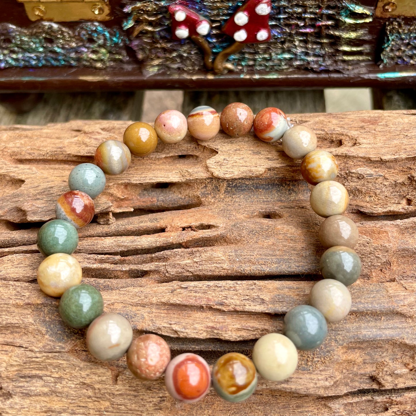 Ocean Jasper Beaded Bracelet 🐚🌊