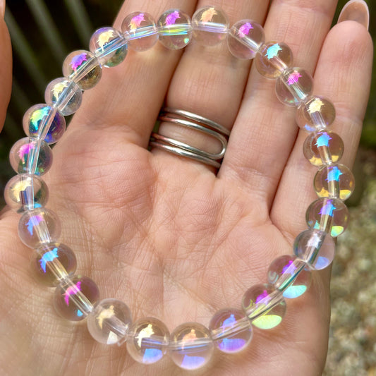 Angel Aura Quartz Beaded Bracelet 😇🌈