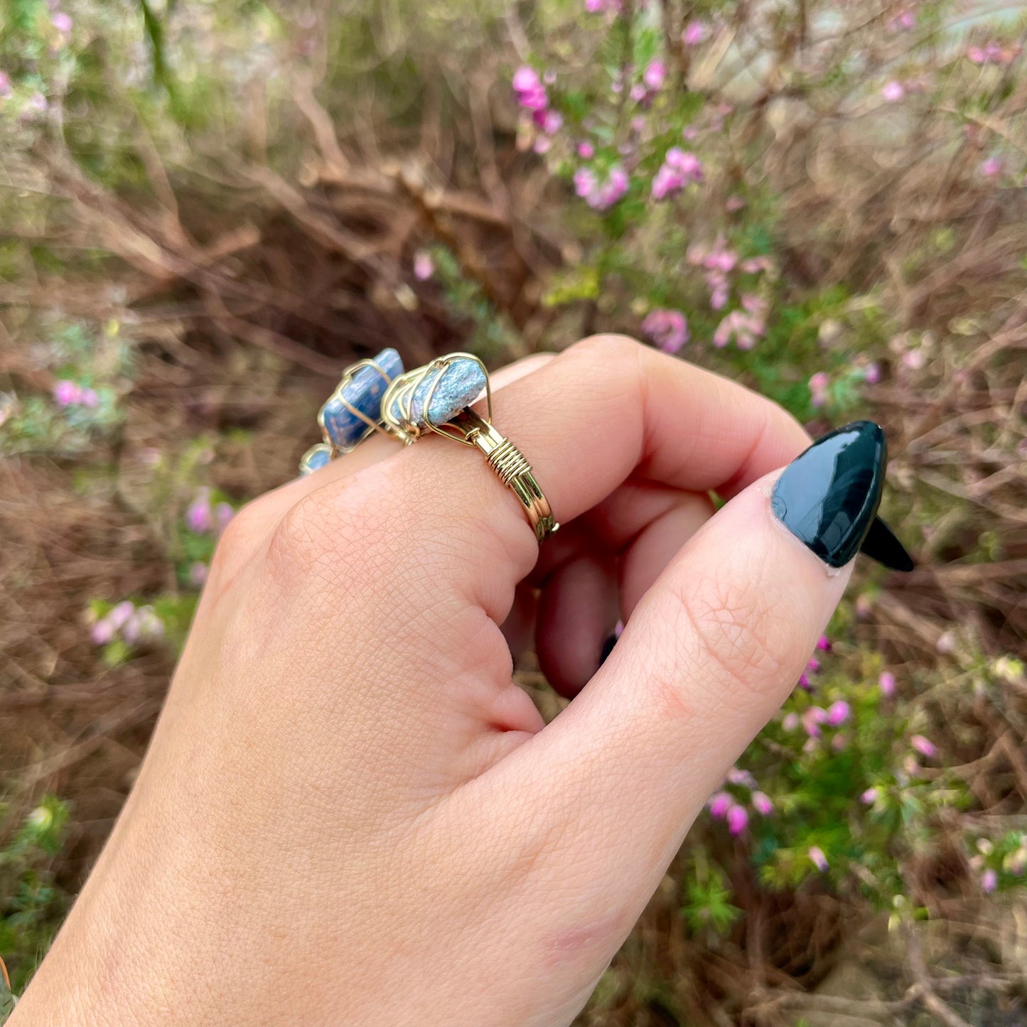 Kyanite Raw Stone Wire Wrapped Ring 👼💙