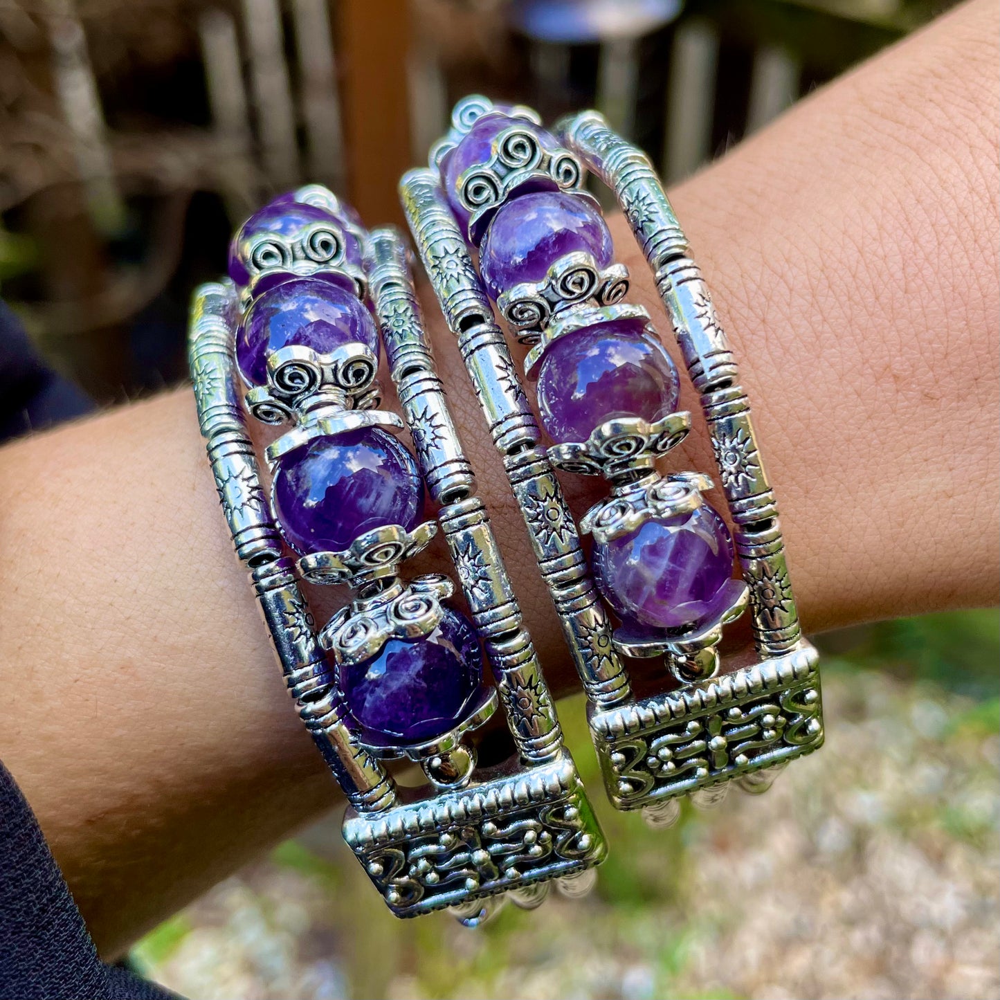 Amethyst Cuff Bangle Bracelet 💜💜