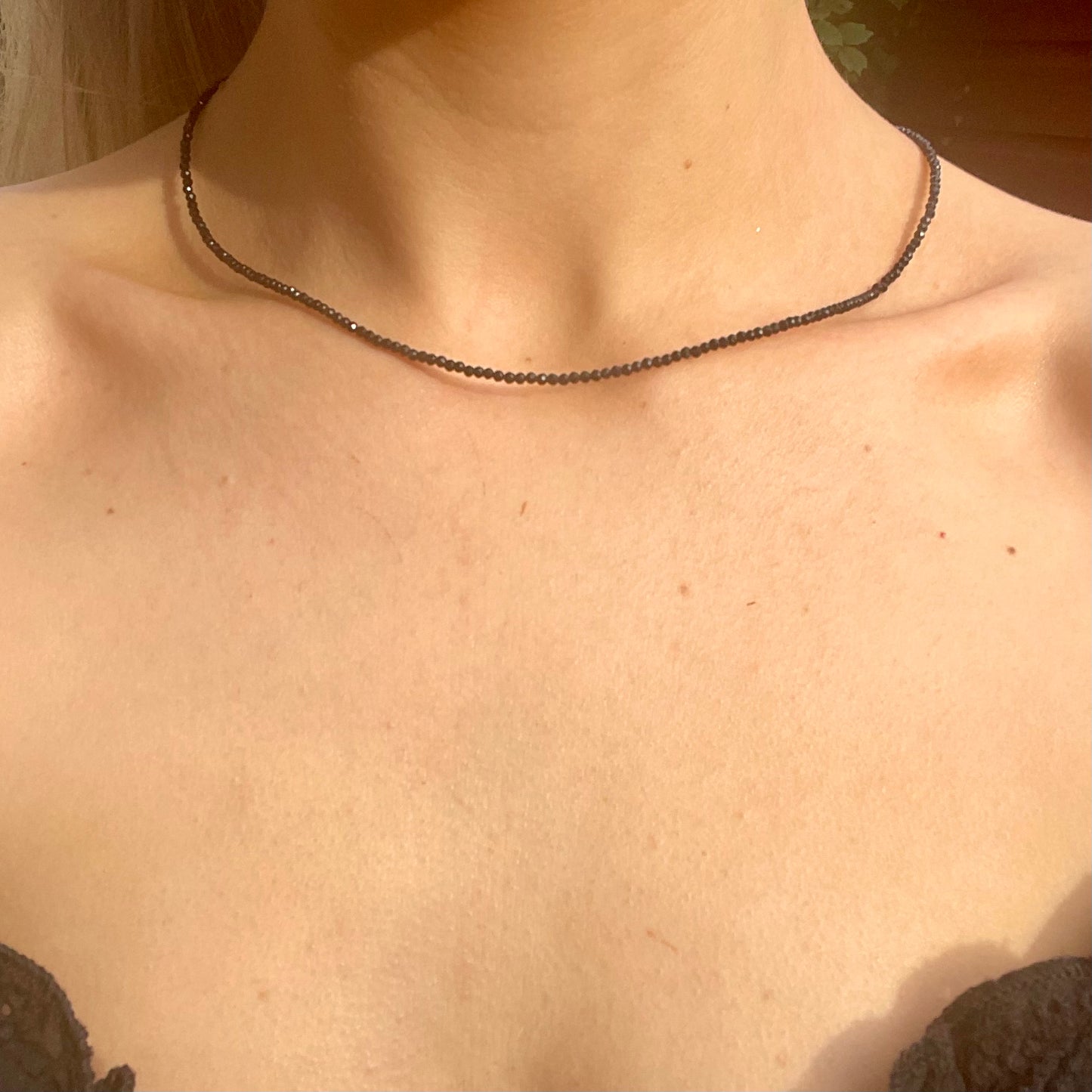 Black Tourmaline Choker Necklace