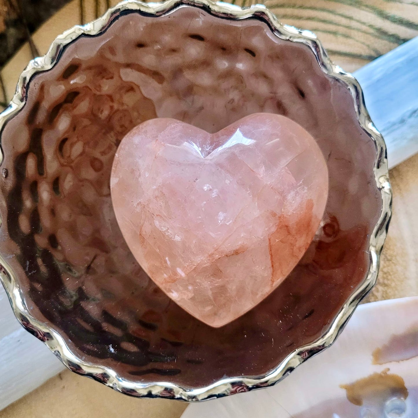 Fire Hematoid Quartz Hearts 5-6cm