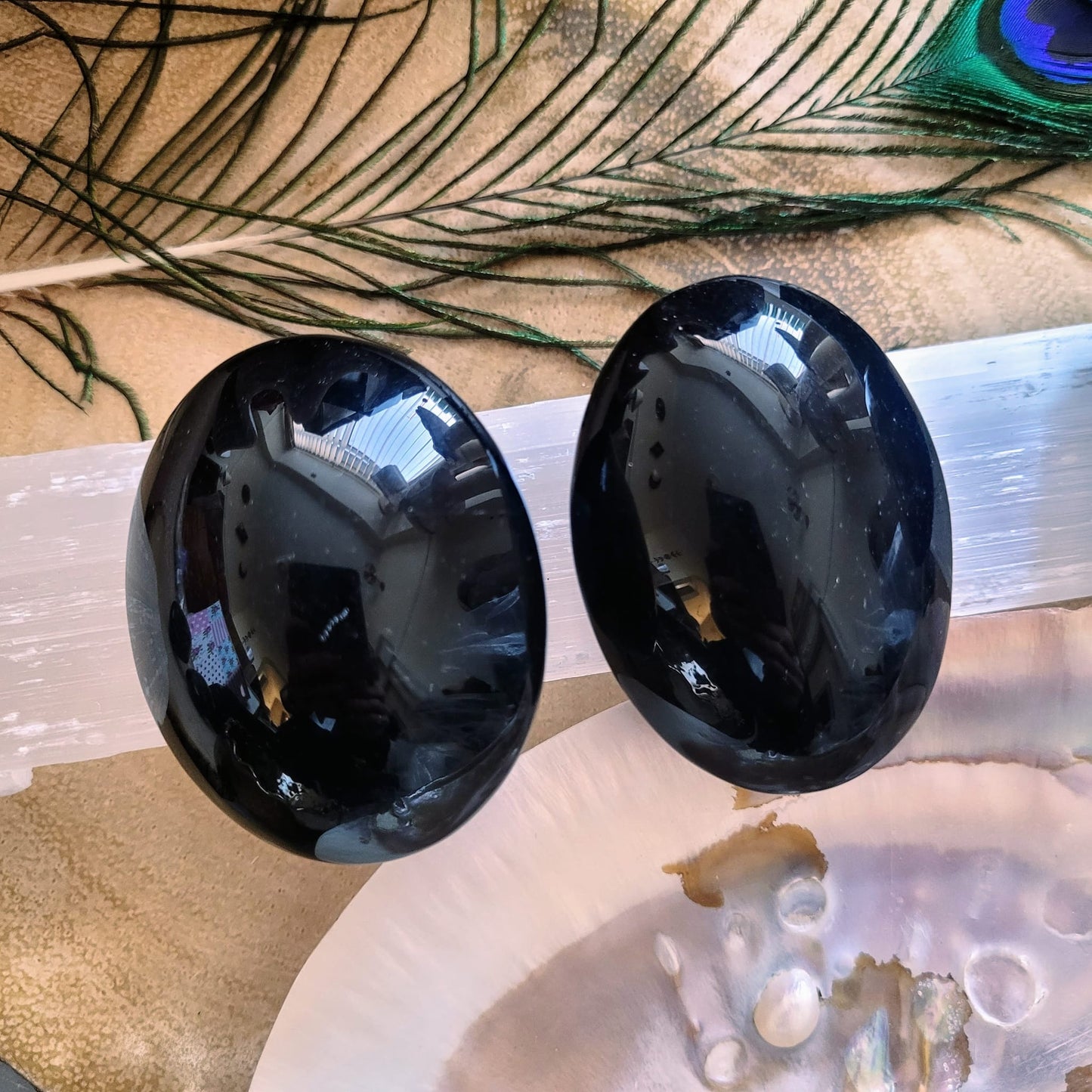 Black Obsidian Palm Stones 5-6cm