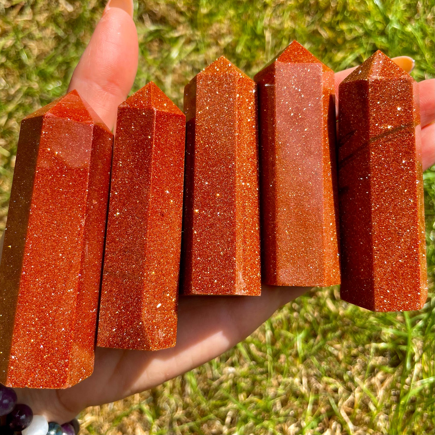 Red Goldstone Towers 8cm❤️✨🧡