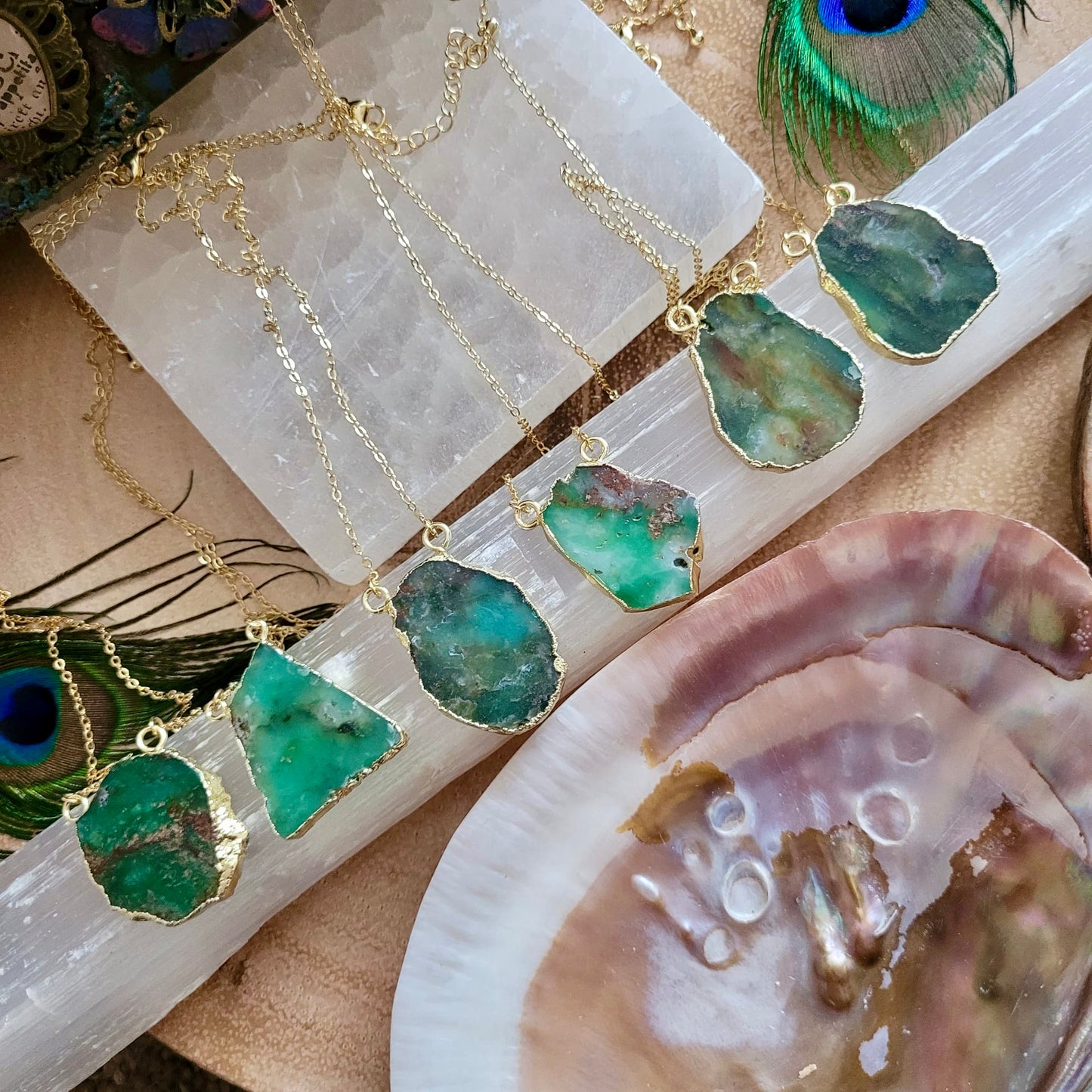 Chrysoprase Irregular Shape Necklace