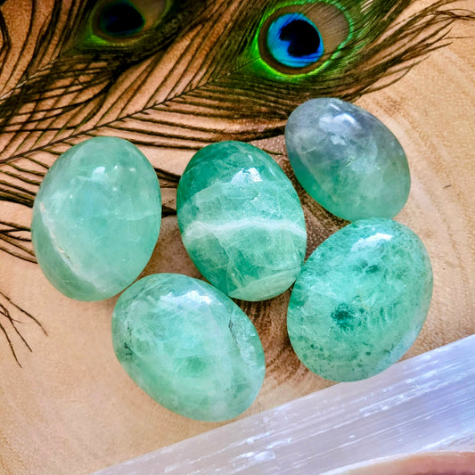 Green Fluorite Palm Stones 5-6cm