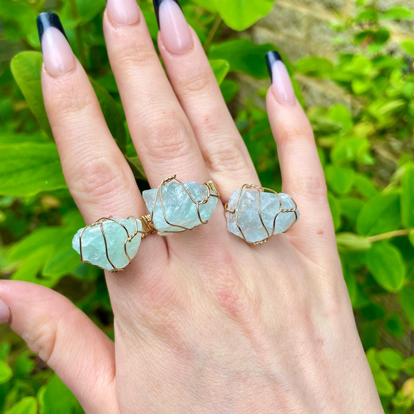 Green Fluorite Wire Wrapped Ring 💫💚