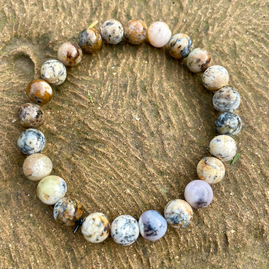 Merlinite 8mm Stone Beaded Bracelet 🤎🤍