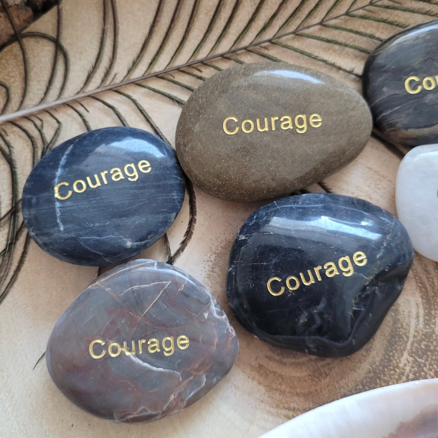 Affirmation Courage Rain Stones