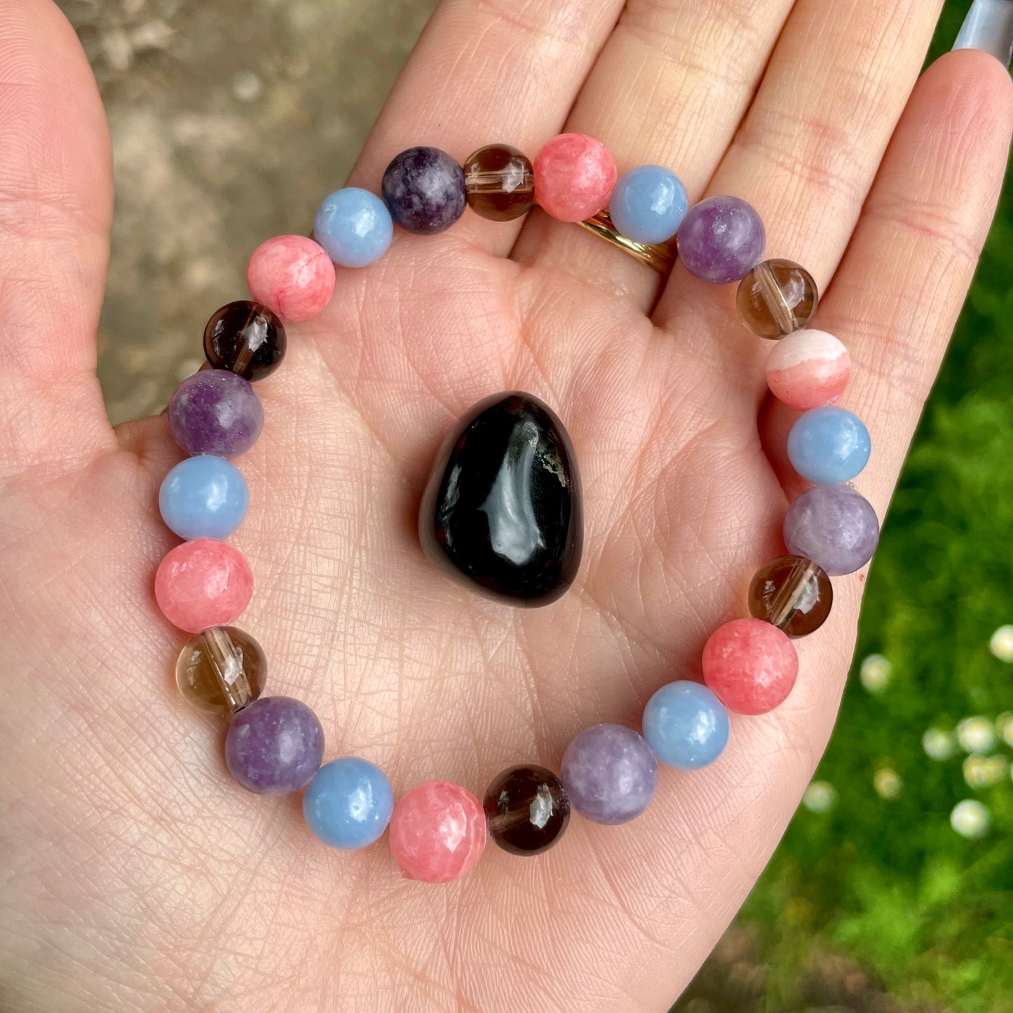 Grief and Loss Support Beaded Bracelet 🖤👼💗