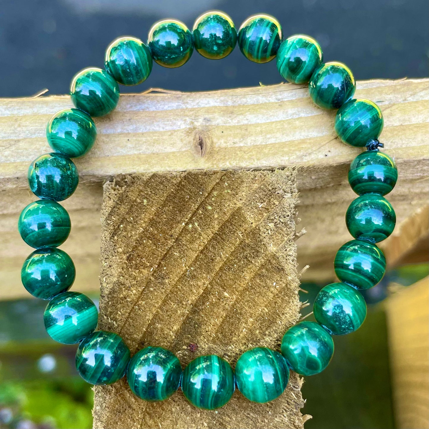 Malachite Beaded Bracelet 💚🖤💚