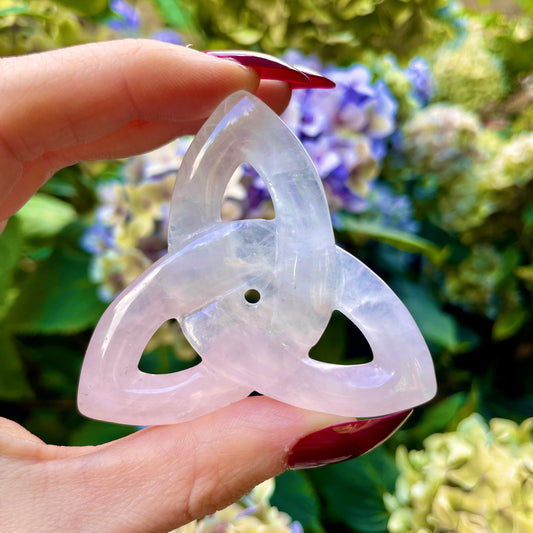 Rose Quartz Triquetra Gua Sha Massager 💗☘️🌸