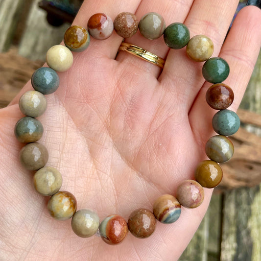 Ocean Jasper Beaded Bracelet 🐚🌊