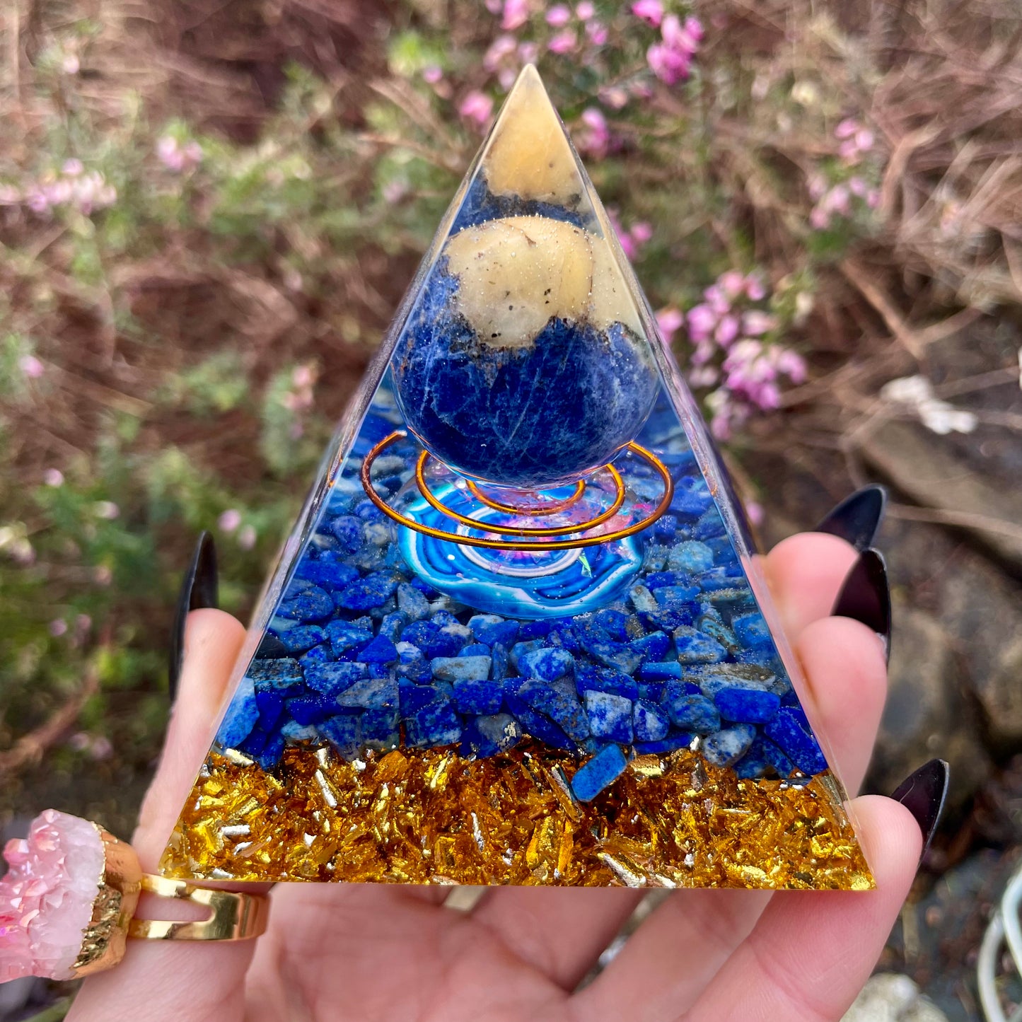Lapis Lazuli and Sodalite Orgonite Pyramid ✨💙 3 Inches