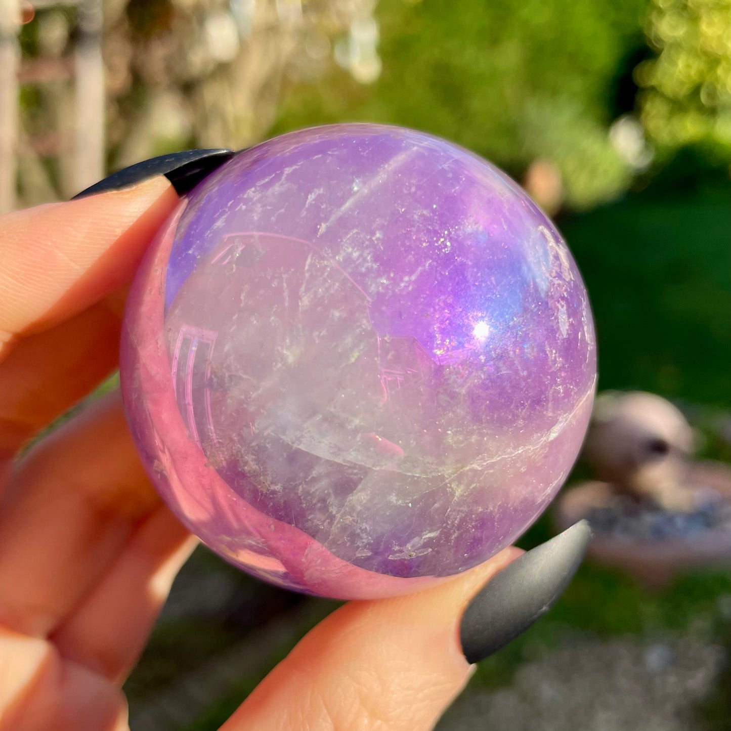 Aura Amethyst Sphere With Stand 🔮🌈