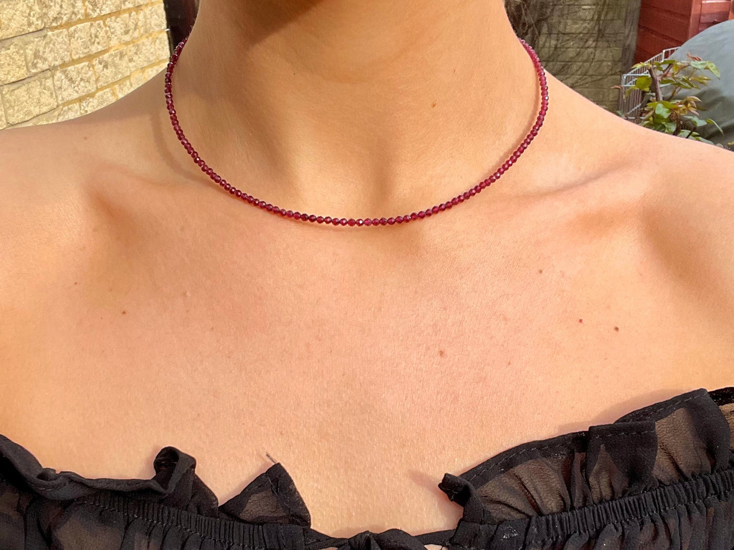 Red Garnet Choker Necklace
