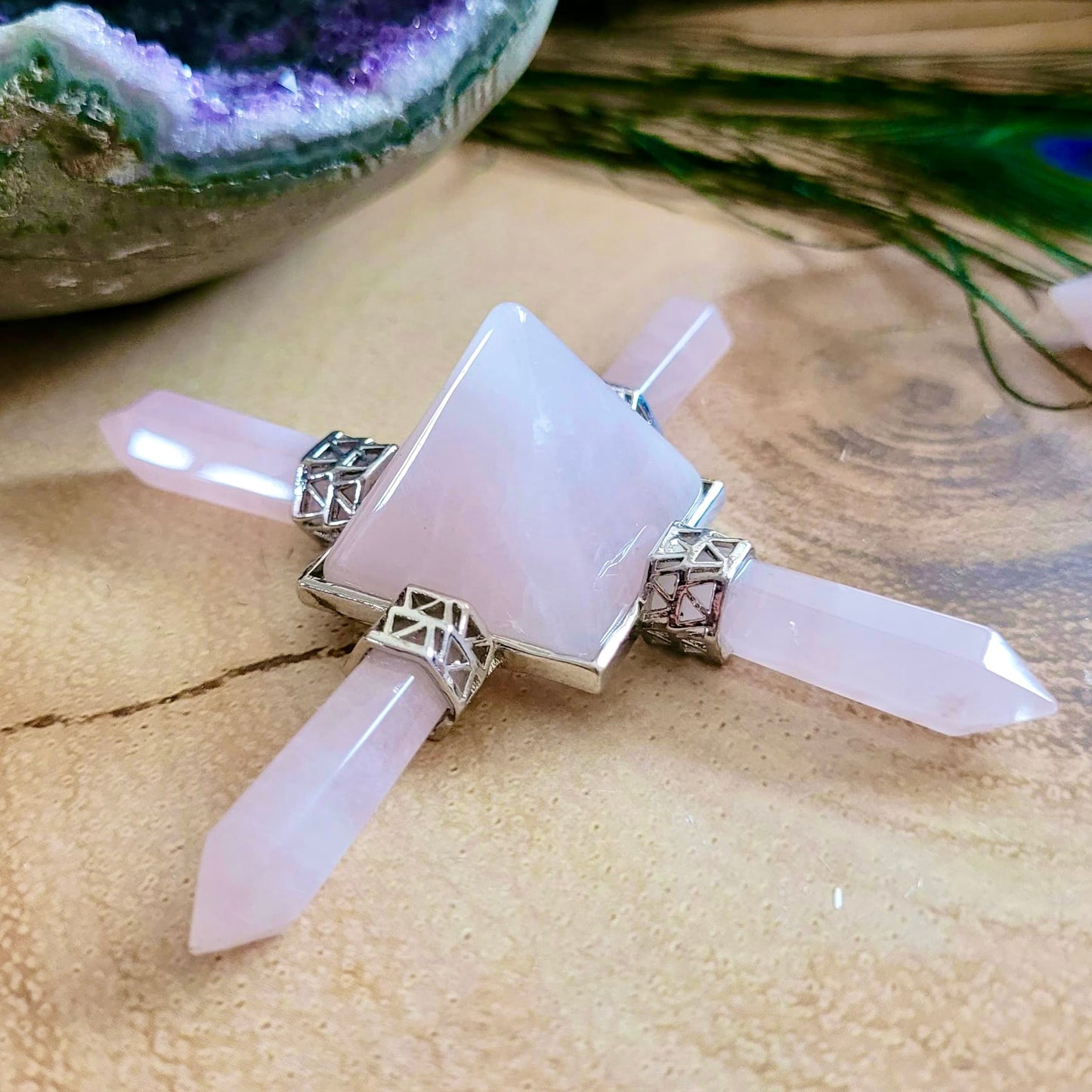 Rose Quartz Pyramid Energy Generators