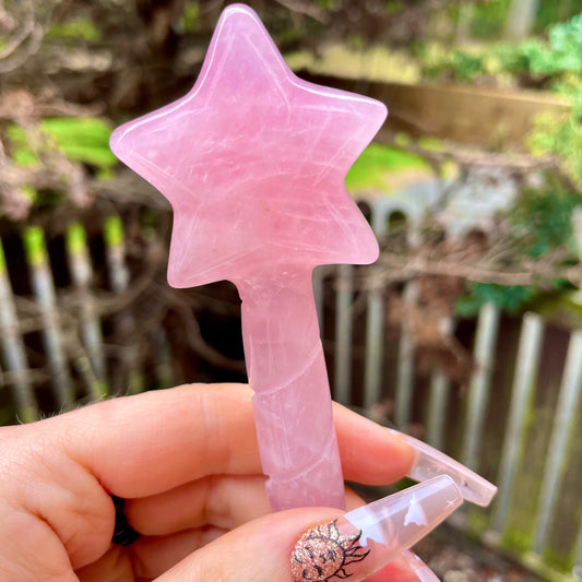 Rose Quartz Star Wand 3.5 Inches