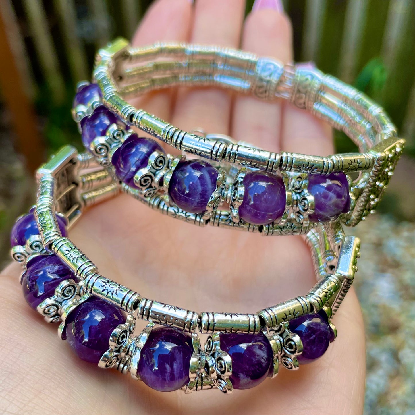 Amethyst Cuff Bangle Bracelet 💜💜