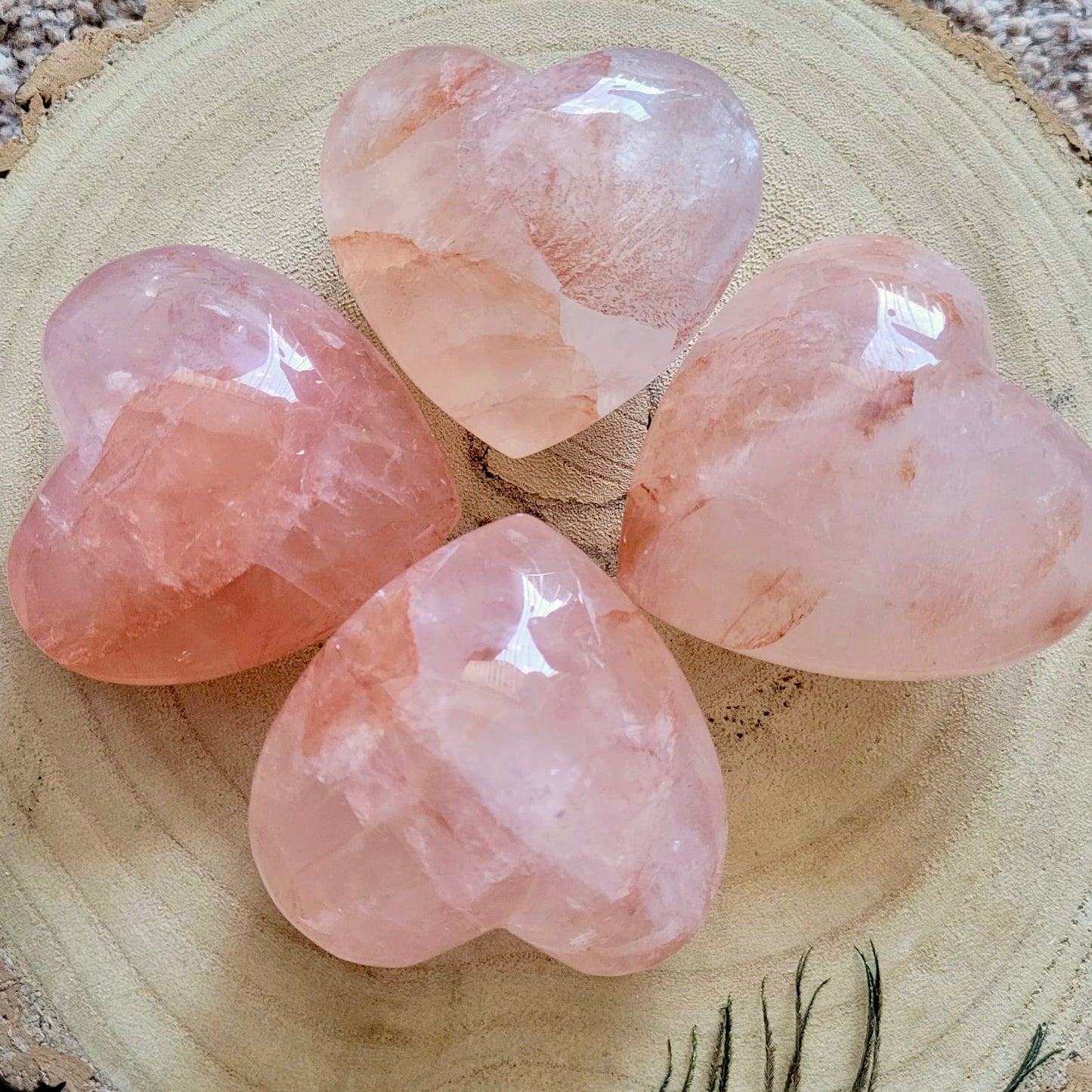 Fire Hematoid Quartz Hearts 5-6cm