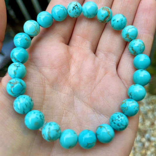 Turquoise Howlite Beaded Bracelet 🧞‍♂️🌊