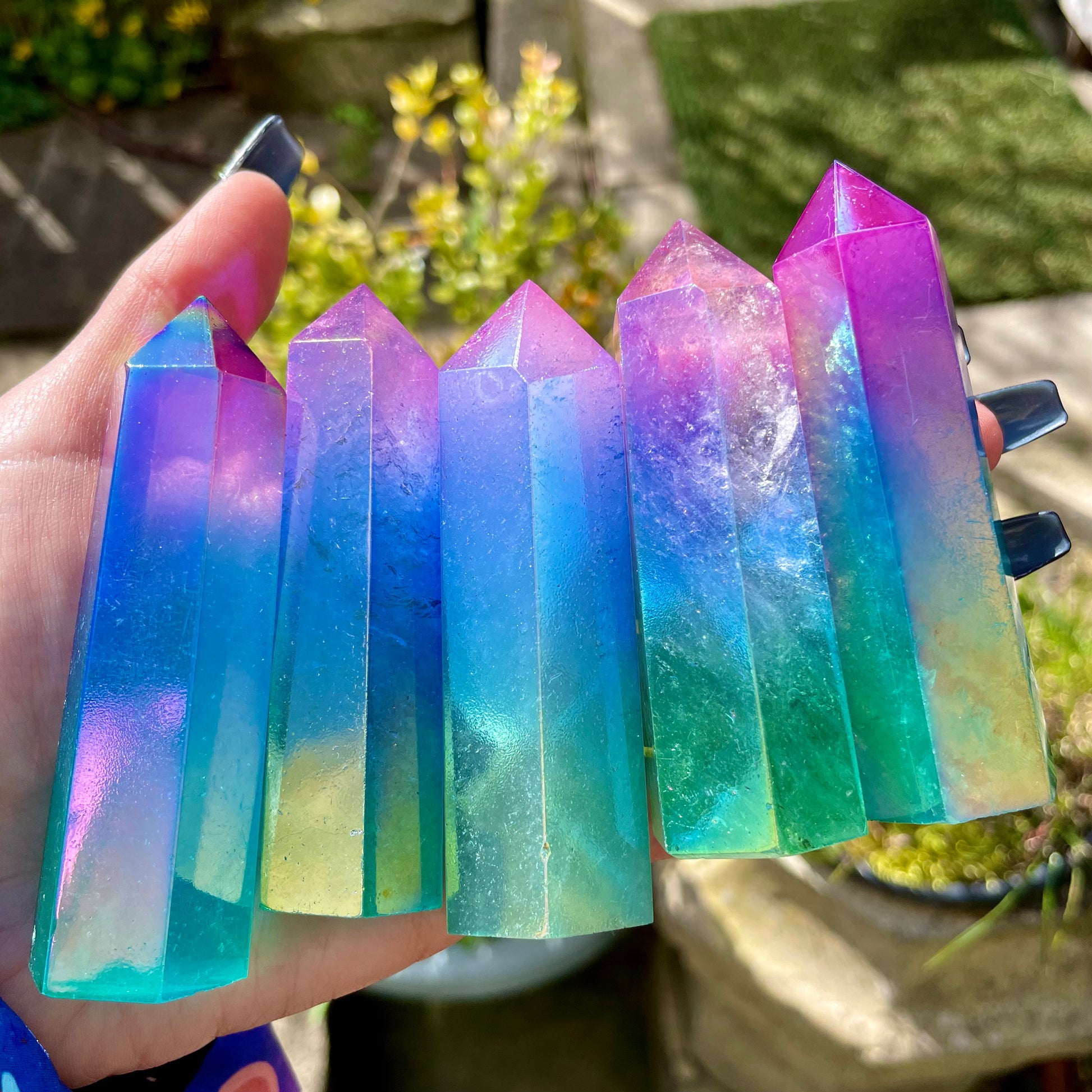 Unicorn Aura Rainbow Quartz Towers 8cm White Witch of