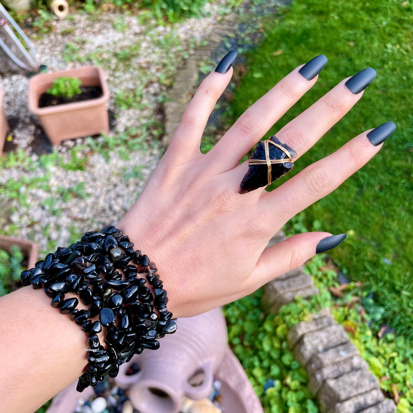 Black Obsidian Chip Bracelets 🖤🖤🖤