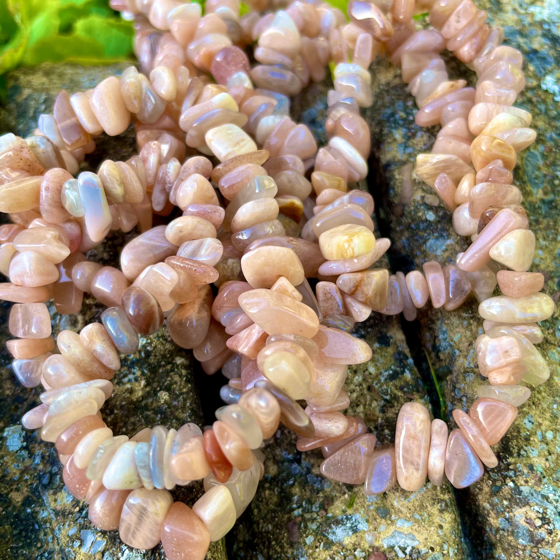 Peach Moonstone Chip Bracelets White Witch of The Moon