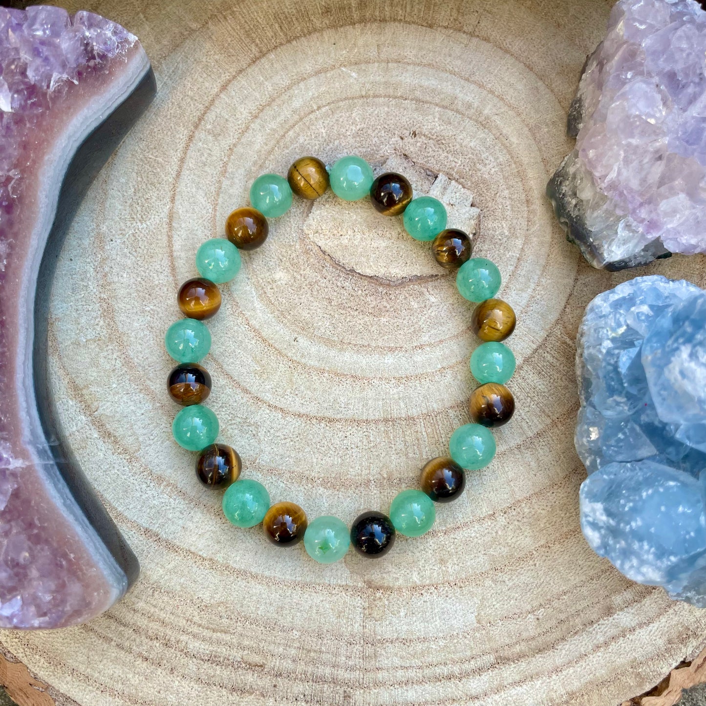 White Witch Good Luck Beaded Bracelet & Tumblestone 🍀👁🧙‍♀️