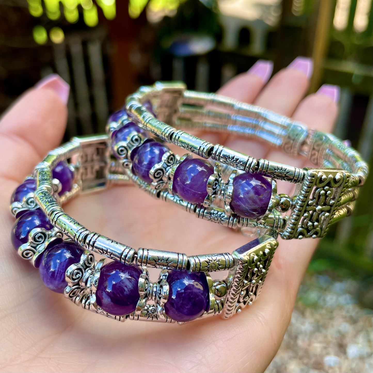 Amethyst Cuff Bangle Bracelet 💜💜