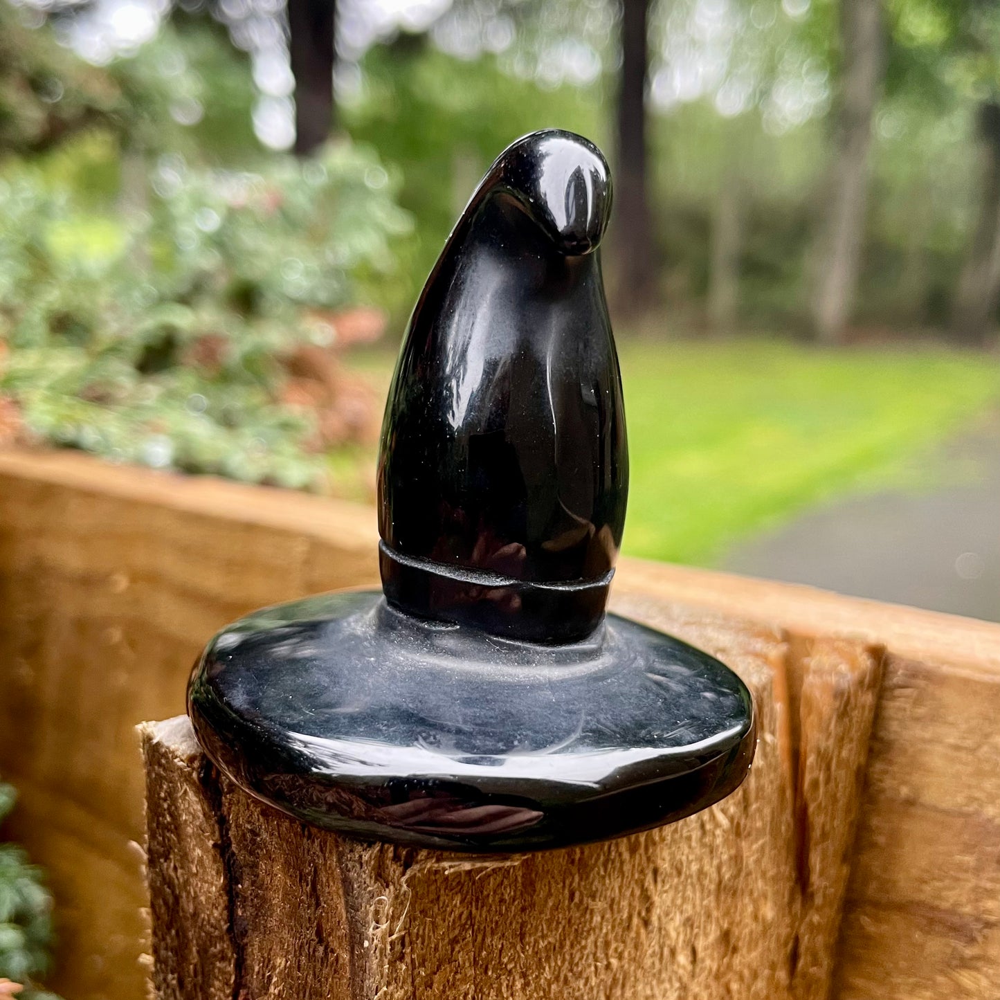 Black Obsidian Witches Hat 🧹🖤✨