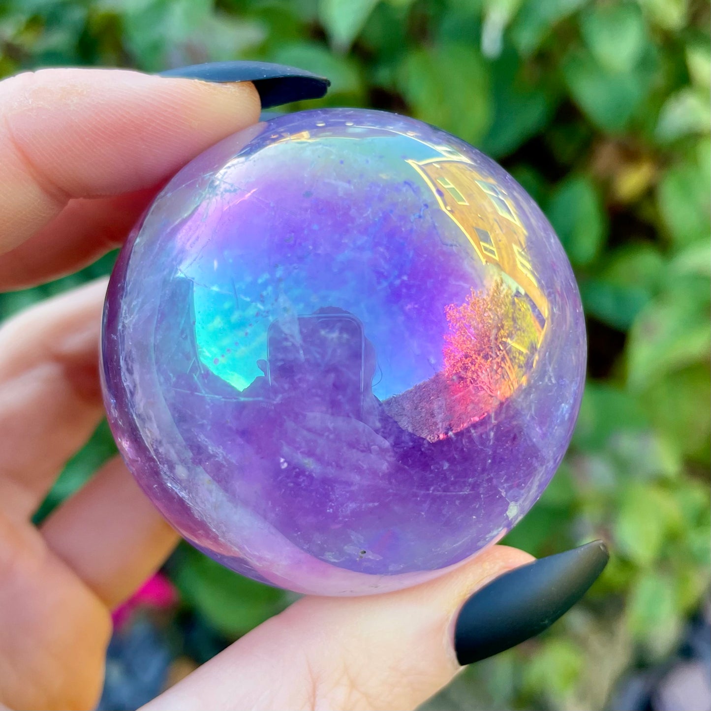 Aura Amethyst Sphere With Stand 🔮🌈