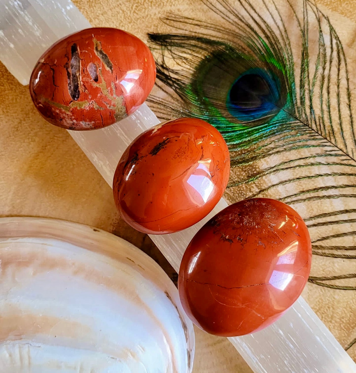 Red Jasper Palm Stones 5-6cm