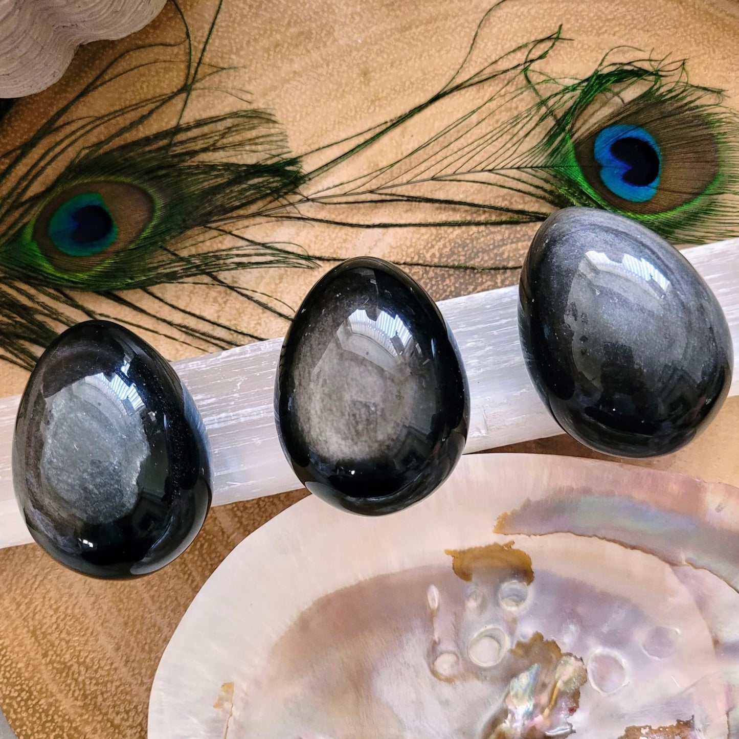 Sheen Black Obsidian 6cm Eggs