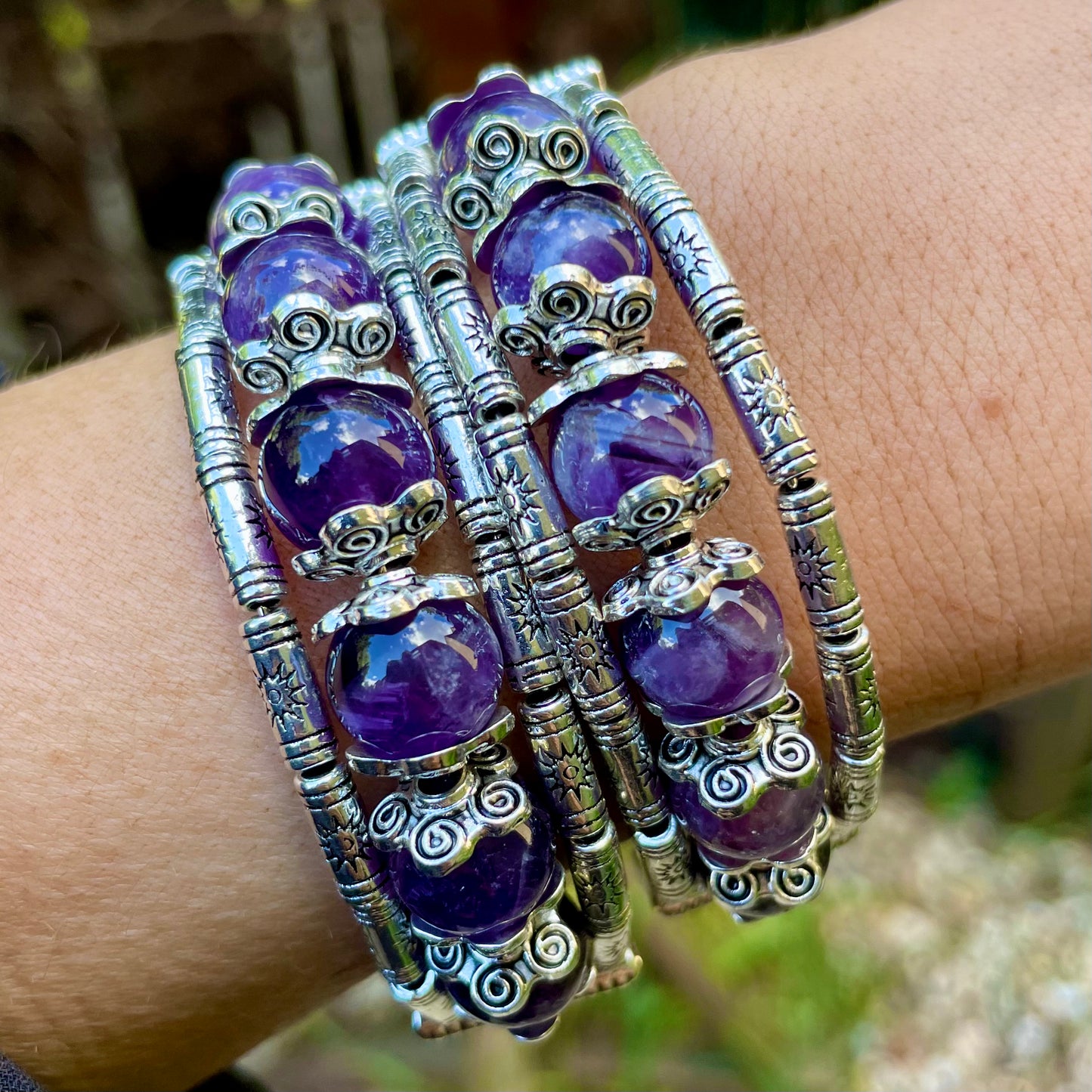 Amethyst Cuff Bangle Bracelet 💜💜