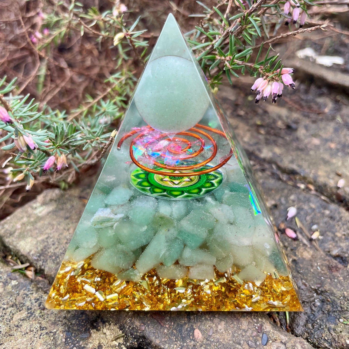 Green Aventurine Orgonite Pyramid ✨💚 3 Inches